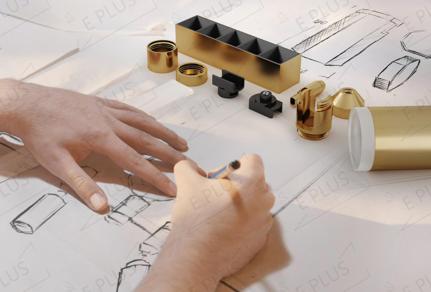 EP-R002 Hotel Track Lighting Brass Remote Dimmable Elegant Minimalist Style Intelligent Brass Track Lighting LED Pendant Light Brass Light Docoration light 24V